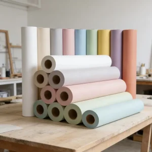Oil Proof PVC Macaron Color Wallpaper Self Adhesive Vinyl for Living Room Walls