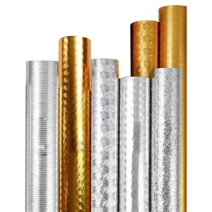 Oil Proof Silver Gold Stove Sticker for Kitchen Self Adhesive Kitchen Wallpaper Aluminum Foil