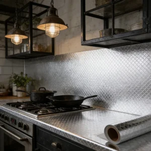 Oil Resistant PVC Peel and Stick Wallpaper for Kitchen Walls and Backsplash
