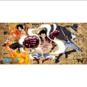 One Piece Cartoon Wall Covering Boy Bedroom Background Wall Fabric 3D Animation Wallpaper