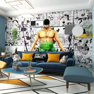 One Piece Zoro Wall Mural Bedroom Apartment Classic Japanese Anime Wall Art