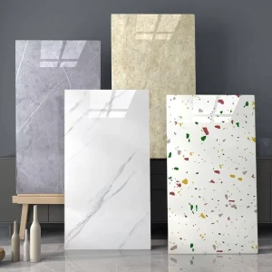 PET Glossy Vinyl Marble Wallpaper Self-Adhesive Marble Pattern Sticker PVC Rolls Wall Coating for Home Decor Films Kitchen