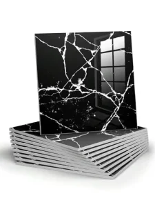PET Marble Wallpaper Gold Foil Design Self Adhesive Wall Covering Waterproof for Commercial Home Decor