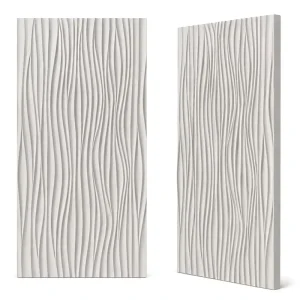 PU 3D Wave Wall Panel 600×1200 Waterproof Fireproof Wall Cladding For Garden Courtyard Indoor Outdoor Wall Decor
