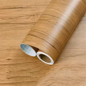 PVC 3D Stickers for Apartment Kitchen Exterior Use Self-Adhesive Eco-Friendly Waterproof Wood Grain Furniture & Wall Decor Film