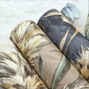 PVC 53 Wallpaper Natural Floral Reed Pattern Modern Design Style Waterproof for Hotel Household Use 5-Year Warranty