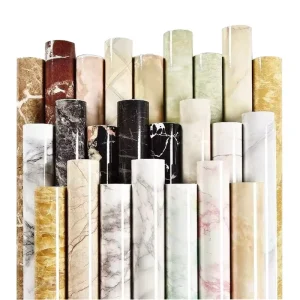 PVC Adhesive 3D Stone Marble Contact Paper Vinyl Waterproof Wallpaper for Bathrooms Kitchen