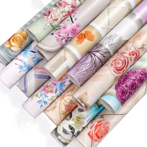 PVC Adhesive Wallpaper Living Room Butterflies and Photo Frames Design Room Decoration Wall Paper