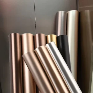 PVC Embossed Waterproof Scratch and Wear Resistant Self Adhesive Silver Metallic Elevator Decor Film for Apartment