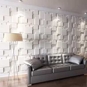 PVC Embossed Waterproof Wall Panel for Living Room Hospital and Bedroom