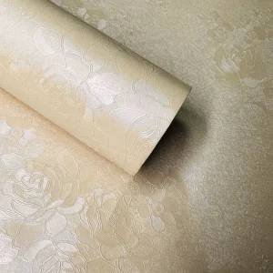 PVC Floral Embossed Peel and Stick Waterproof Mould Proof Modern Wallpaper for Interior Home Wall Decoration