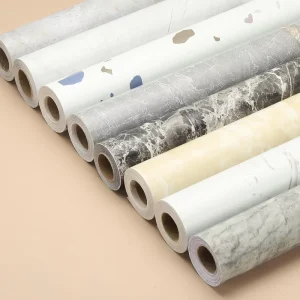 PVC Marble Sticker Furniture Self Adhesive Marble Wallpaper Rolls for Kitchen Wall Sticker Home Decor