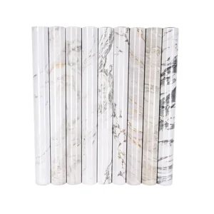PVC Marble Wallpaper Roll Thick Self Adhesive Durable Modern Design Apartment Living Room Furniture Hotel Bathroom