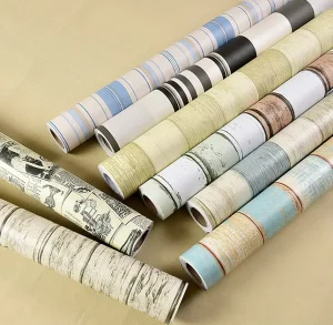 PVC Peel and Stick Wallpaper 0.45*10m Self Adhesive Removable Wall Covering for Bedroom Office Decoration