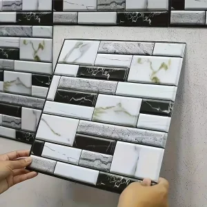 PVC Printed Sheet Simulation 3D Wall Sticker Thick Self-Adhesive 3D Wallpaper Background Moisture Mold Resistant Wall