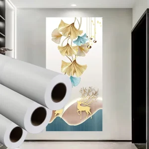 PVC Self Adhesive Matte Canvas Fabric Roll Eco solvent Digital Inkjet Printing Blank Printable Fabric Wall Paper Wallpaper Rolls