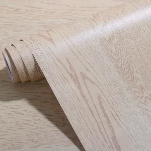 PVC Self Adhesive Waterproof Wood Grain Decorative Films for Kitchen & Living Room Furniture Wall Decor