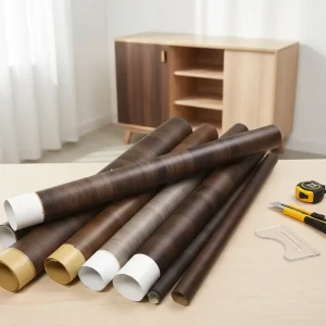PVC Self Adhesive Wood Grain Vinyl Film Roll for Decoration