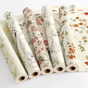 PVC Self adhesive Wallpaper French Retro Waterproof Moisture proof Wallpaper for the Living Room