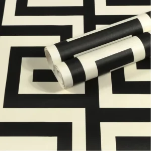 PVC Self-adhesive Wallpaper Geometric Design Waterproof Peel Stick Wall Decor for Bedroom Living Room Apartment Hotel Hall