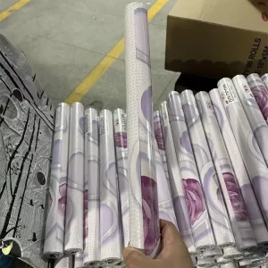 PVC Surface Waterproof Sound Absorbing Mold Proof Self adhesive Peel Stick Vinyl Floral Pattern Modern Bedroom Household