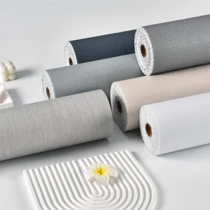 PVC Wall Sticker Roll 60*300cm Fabric Texture Wallpaper for Apartment Decoration Easy Install