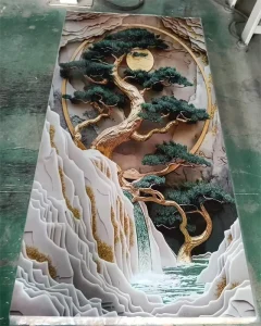 PVC Wallpaper Roll Removable Vinyl 3mm Thick Marble Sheet on Other Boards UV Wall Panel Decor for Home & Office