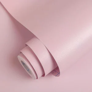 PVC Wallpapers Pink Solid Color Waterproof Peel Stick Wall Paper for Home Decor Halls Living Room