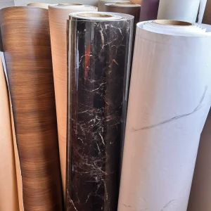 PVC Wood Film for Laminating Foil 3D Wallpaper Waterproof Scratch-Resistant Ideal for Office Lobby PVC Film