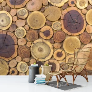 Paper Log Wall Stickers Waterproof Moisture-Proof Murals for Living Room Dining Room Mall Background Wall Decoration Modern