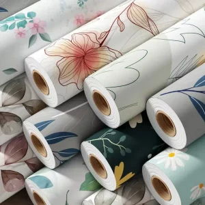 Paper Printed Self-Adhesive Wallpaper 0.24mm Peel and Stick Waterproof Moisture-Proof Furniture Renovation Decor