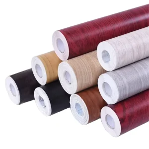 Peel & Stick PVC Black White Wall Sticker Adhesive Waterproof Wood Texture Wallpaper Design for Floor House Decoration