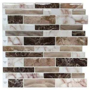 Peel and Stick 3D Vinyl Tile Sticker Marble Mosaic Wallpaper for Backsplash Decoration