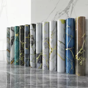 Peel and Stick Marble Wall Sticker 3D Self-Adhesive Waterproof Vinyl Wall Tiles for Kitchen Backsplash