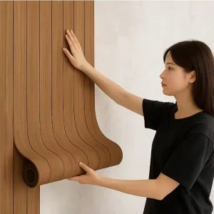 Peel and Stick Modern Grille Wallpaper in Paper Embossed Waterproof Design Self-Adhesive Removable for Home Decoration