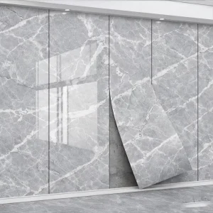 Peel and Stick PVC Marble Wallpaper for Kitchen Countertop Decoration
