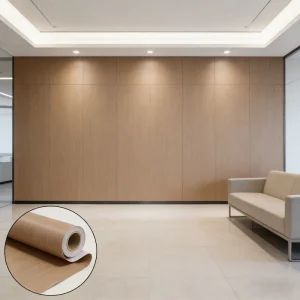 Peel and Stick Removable Wood Grain PVC Wallpaper for Office Lobby Wall Decor