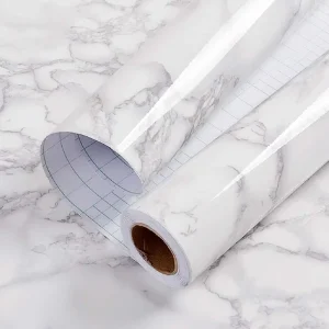 Peel and Stick Solid Removable Adhesive Marble Kitchen Water Proof Wall Paper