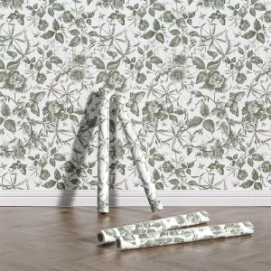 Peel and Stick Wallpaper Dark Green Geometric Wallpaper Sticker for Bedroom