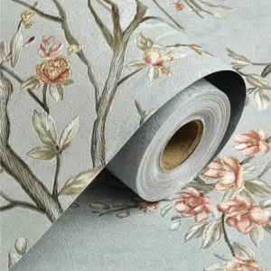 Peel and Stick Wallpaper Vintage Embossed Silk Floral Textured Wallpaper for Bedroom European Vintage Damask PVC Wall Paper