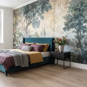 Peel and Stick Waterproof Home Wall Decoration Rusty Classic Garden Landscape Wallpaper Mural