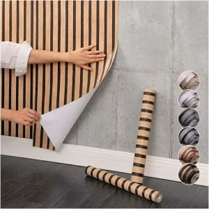 Peel and Stick Wood Grain Wallpaper Self Adhesive Waterproof Removable Wall Sticker Roll for Home Office Hotel Renovation Decor