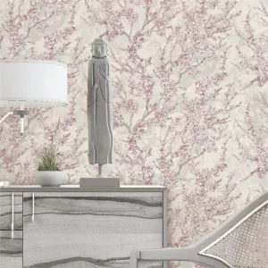 Pink Floral Wallpaper Vintage Self Adhesive Retro Rose Flower Wallpaper for Girl Bedroom