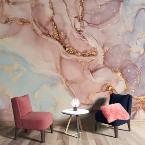 Pink Light Luxury Silk Classic Modern Waterproof Moisture Proof Custom Mural Wallpaper for Living Room Bedroom