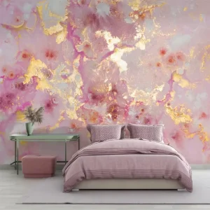 Pink Marble Abstract Painting Modern Design Background Wallpaper Self-adhesive Peeling and Pasting Mural