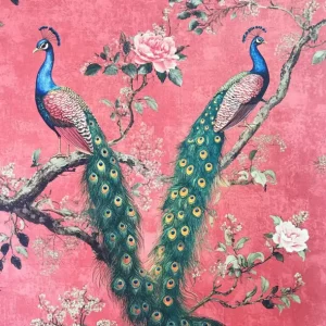 Pink Waterproof Modern Floral Silk Fabric Wallpaper Living Room Decor Wall