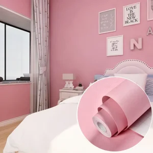 Pink Waterproof Self-Adhesive Wall Stickers Girl’s Room and Children’s Bedroom Wallpaper Home Decor Paper Wallpaper