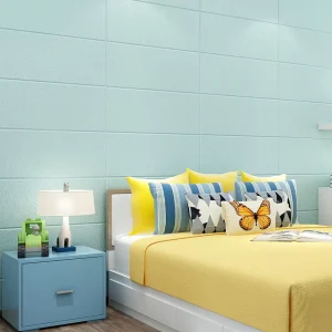 Pink White PE Wall Panels 3D Brick Wallpaper 3D Foam Wall Stickers for Home and Kitchen Decoration