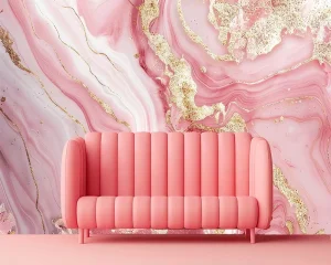 Pink and Gold 3D Wallpaper Bridal Salon Wall Decor Gilding Marble Pink Wall Mural for Bedroom Beauty Salon