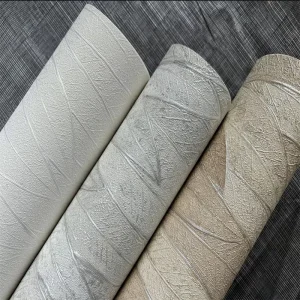 Plain PVC Wall Paper Vinyl Textured Solid Color 3D Wallpaper Peel off Stickers Paper With Metallic Elements Wallpaper